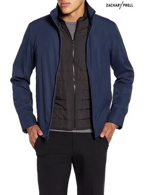 ZACHARY PRELL OXFORD 3-IN-1 WATER RESISTANT NAVY JACKET. SIZE XXL